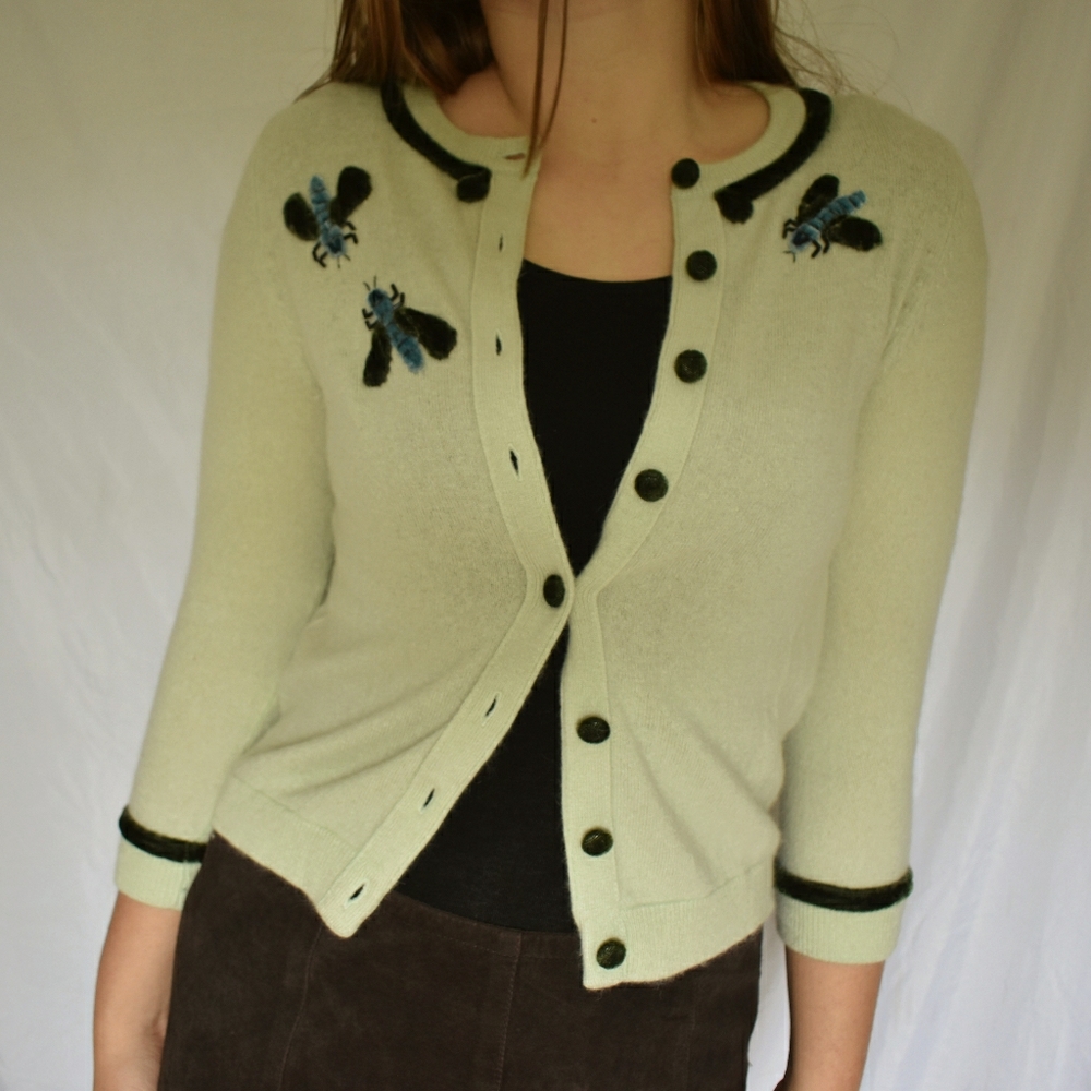 Odille: Vintage, Preppy, Wool, Cardigan, Sweater
